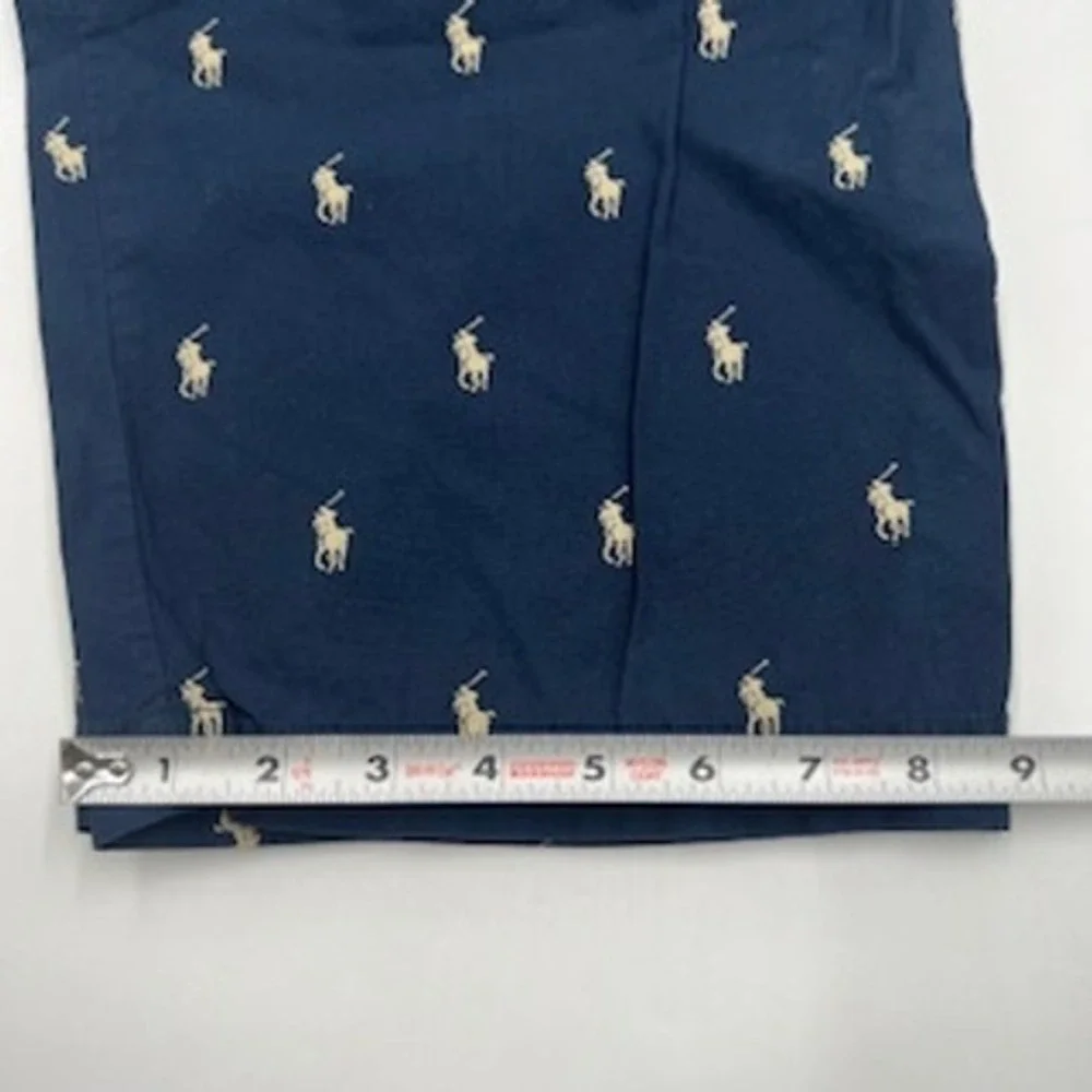 Polo Ralph Lauren Mens Pajama Pants XL Navy Blue Tan Pony‎ Logo Cotton Lounge
